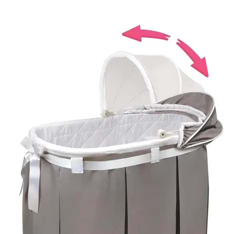 Vista 5 de Moisés oval Badger Basket Wishes, con falda completa, gris