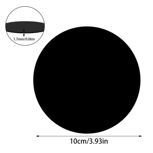 Vista 2 de 20 Piezas Láminas de Plexiglás Acrílico, Lámina Acrílica Negra de 4 pulgadas 0.07" de Grosor Lámina Redonda de Plexiglás Plástico Tablero Circular