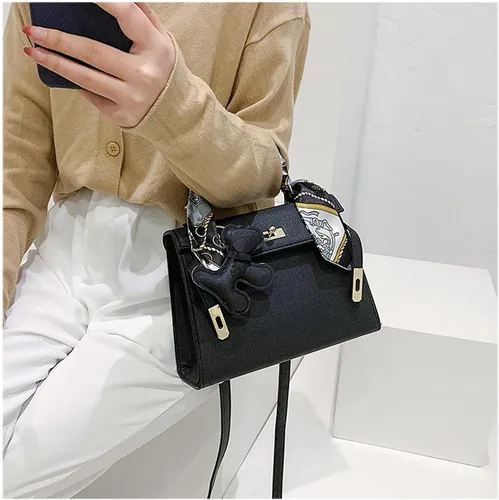 Vista 4 de Bolsos cruzados de cuero de lujo con asa superior para mujer, diseño de moda