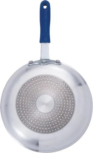 Vista 7 de Winco Sartén de aluminio de grado comercial con mango Stay Cool, compatible con inducción, acabado antiadherente, 12 pulgadas