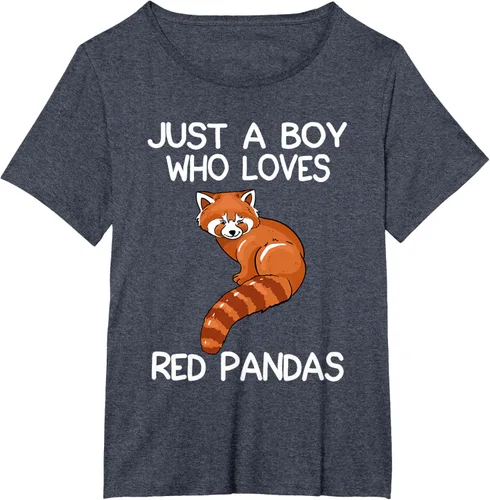 Vista 47 de Just A Boy Who Loves Red Pandas Gift - Camiseta con diseño de panda roja, Negro, S