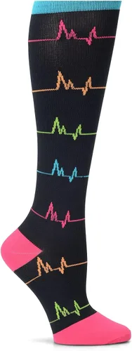 Vista 34 de Nurse Mates Calcetines de pantorrilla para mujer Compresión de 12-14 mmHg Soporte y comodidad superiores 1 par Tinte espacial Aqua Breeze