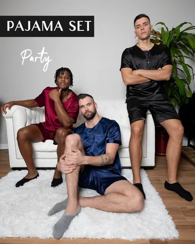 Vista 7 de Ekouaer Conjunto de pijama de manga corta para hombre, satén