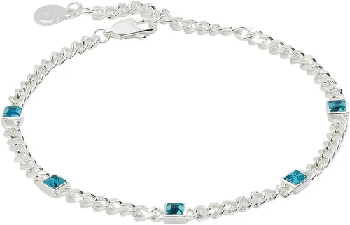 Vista 21 de Alex and Ani September Birthstone Sapphire Curb Chain Bracelet Dorado
