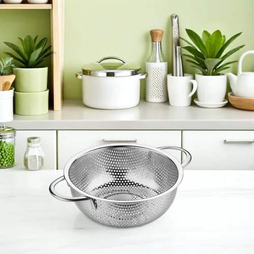 Vista 5 de BESTonZON Colador de fideos Colador de metal Colador de malla Colador de malla Colador de cocina Colador de alimentos Freidora Cesta de servir