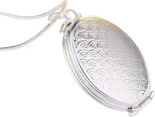 Vista 3 de Nanafast Collar con medallón de fotos expansible, collar con colgante de 4 imágenes, collares de cadena conmemorativos para mujeres y niñas, Metal