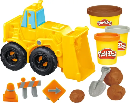Vista 8 de Play-Doh Juego de camiones de construcción de excavadora y cargador