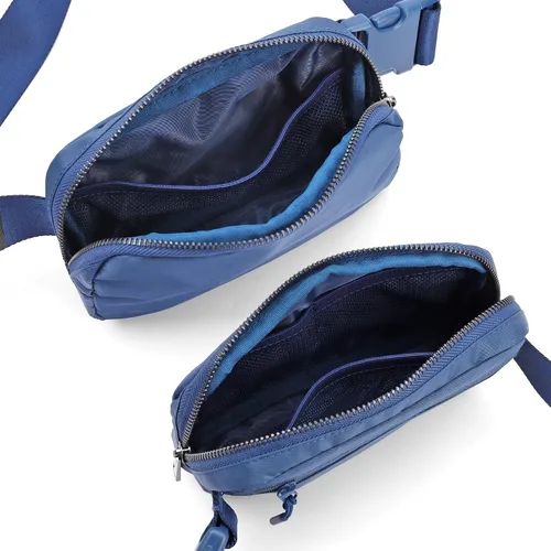 Vista 3 de ZPN Mini riñonera cruzada para mujer y hombre, Azul