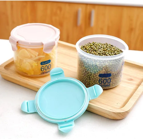Vista 6 de LIZEALUCKY Recipientes herméticos de almacenamiento de alimentos de 600/800/33.8 fl oz, recipientes de plástico transparente para cereales con tapas