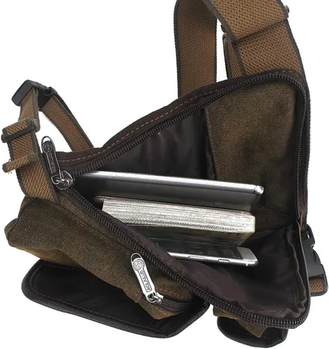 Vista 6 de Canvas Drop Leg Bag Outdoor Waist Pack for Men Women Tactical Military Motorcycle Bike Cycling Multi-Pocket Waist Fanny Pouch Travel Hiking Climbing