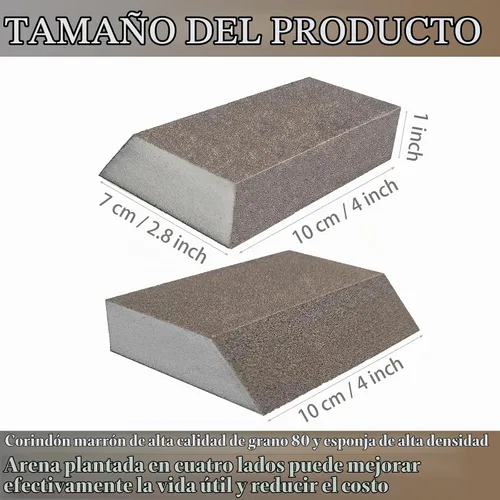Vista 2 de Juego de 6 esponjas de lijado individuales - Surtido de bloques de lijado de grano 80/100/120/180/220/320, lavables y reutilizables