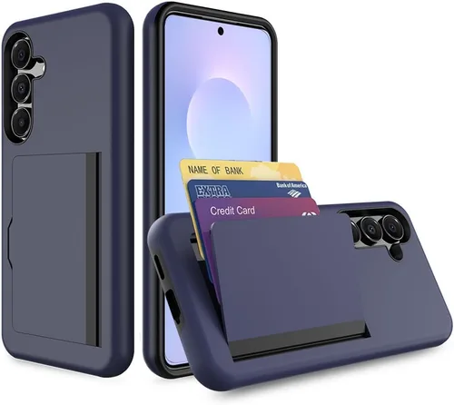 Vista 12 de Funda para Samsung Galaxy S25 con tarjetero, ranura para tarjeta de crédito Funda protectora tipo cartera - Negro