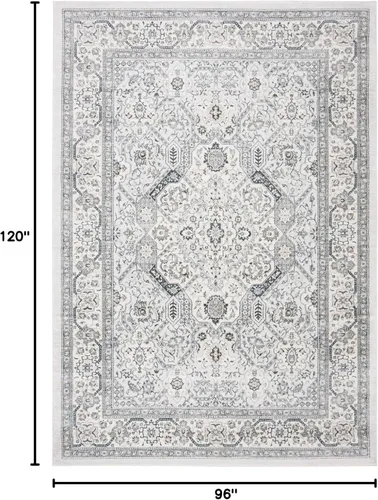 Vista 108 de SAFAVIEH - Colección Isabella, alfombra decorativa - 2'2" x 5', azul y crema, diseño oriental, no desprende pelusa y fácil cuidado, ideal para áreas