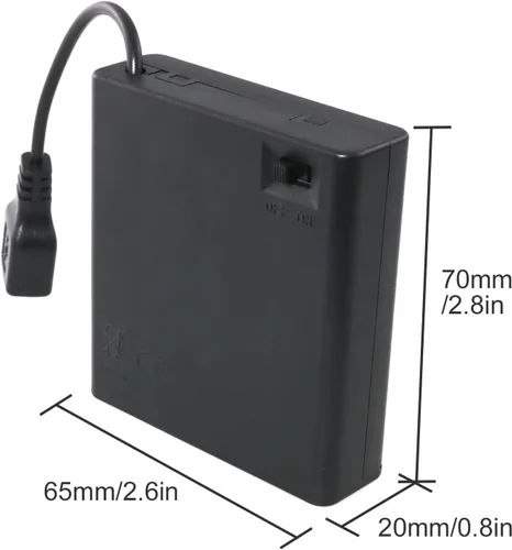 Vista 2 de USB hembra Socket 4 AA caja caja de batería titular con interruptor ON-Off