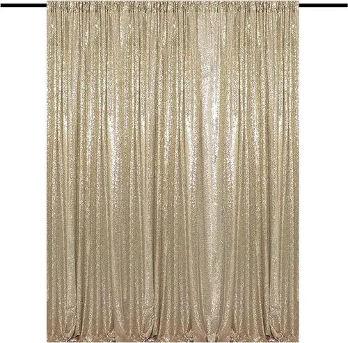 Vista 10 de Cortinas de Fondo de Lentejuelas Negras Cortinas Brillantes con Purpurina 2FTx8FT 2 Paneles para Decoraciones de Bodas Fiestas de Cumpleaños