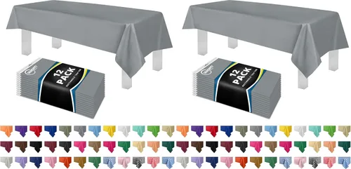 Vista 53 de Mantel de plástico de alta calidad - 54 in. x 108 pulgadas. Grandipity - Mantel rectangular (6 y 12 unidades), Agua (Aqua) Aqua Plastic table