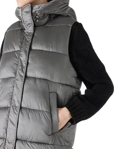 Vista 3 de Bellivera Chaqueta acolchada acolchada para mujer, ligera, con capucha, larga y plegable