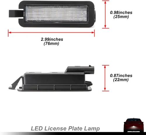 Vista 4 de Cargador LED de placa de matrícula para 2015-2023 D0dge Charger y Challenger Chrysler 300 Pacifica Compass Xenón Blanco LED Luces de matrícula OEM #