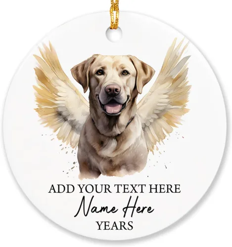 Vista 36 de Airedale Terrier - Adorno personalizado de alas de ángel para perro, regalo de pérdida de condolencias de mascotas, adorno de Navidad conmemorativo