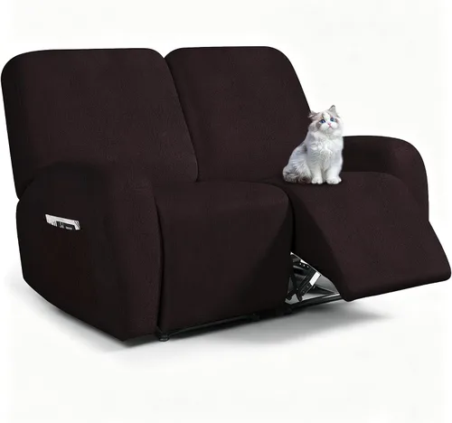Vista 26 de ANARACHON Fundas para sillas reclinables con aspecto de cuero, funda elástica de 4 piezas, funda suave para silla reclinable, protector de muebles