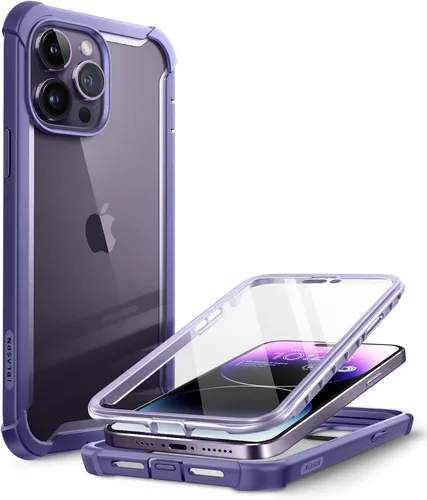Vista 10 de i-Blason Ares - Funda diseñada para iPhone 14 Pro de 6.1 pulgadas (versión 2022), funda transparente resistente de doble capa con protector