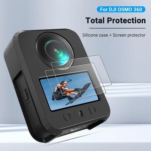 Vista 5 de CYNOVA OSMO 360 Kit de accesorios, incluye funda de silicona DJI Osmo 360/protectores de pantalla (2 juegos) para DJI OSMO 360 Accesorios Bundle