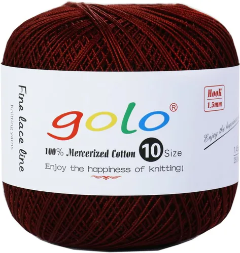 Vista 9 de Golo - 3 bolas de hilo de ganchillo tamaño 10, hilo de crochet para tejer a mano 102