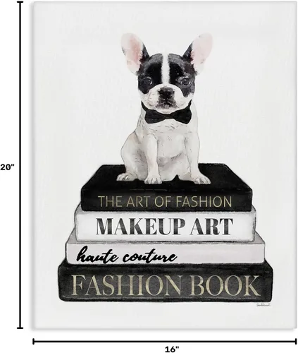 Vista 10 de Stupell Industries Fancy Boston Terrier - Estantería para perros, diseño de Amanda Greenwood Blanco