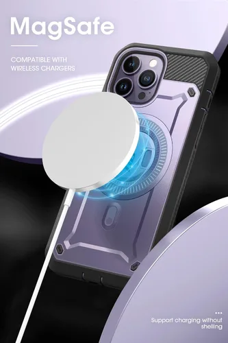 Vista 3 de SUPCASE Funda para iPhone 14 Pro Max con soporte (Unicorn Beetle Pro Mag), [compatible con MagSafe]