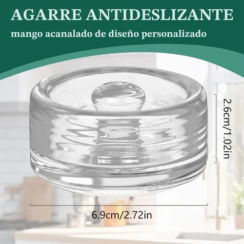 Vista 4 de Pesas de vidrio de fermentación con mango de fácil agarre para frascos Mason, sin plomo, lavables (2 piezas)
