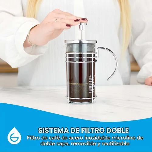 Vista 6 de GROSCHE Cafetera eléctrica con prensado francés, Vidrio transparente