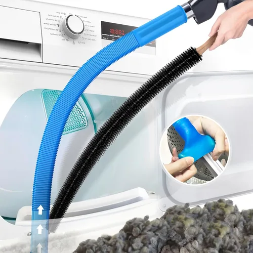 Vista 10 de PetOde Kit de limpiador de ventilación de secadora de 2 piezas compatible con la mayoría de aspiradoras, cepillo de pelusa de secadora y accesorio