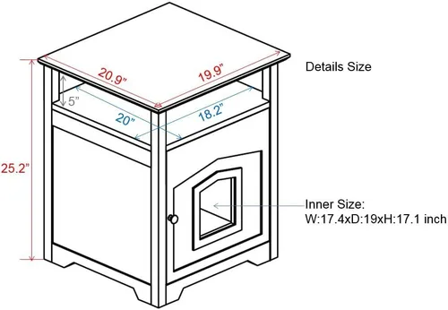 Vista 3 de Caja de desechos para mascotas de diseño ARF Pets, mueble con forma de caja con mesa