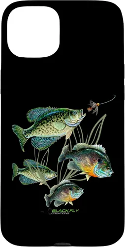 Vista 9 de Crappie Bluegill Fishing Phone Covers Black Fly Case for iPhone 17