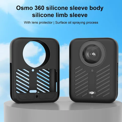 Vista 2 de Funda de silicona para DJJ Osmo 360 con protector de pantalla (paquete de 3), color negro para DJJ Osmo 360