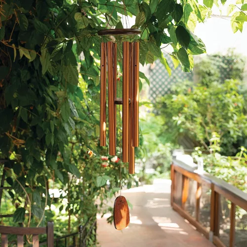 Vista 2 de Woodstock Chimes Amazing Grace - Carillón de viento para exterior de 40 pulgadas, bronce mediano, decoración al aire libre para patio, porche