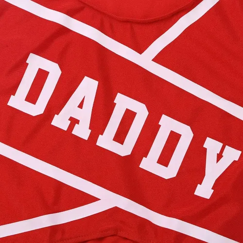 Vista 7 de YiZYiF Conjunto de uniforme de animadora con estampado de papá para mujer