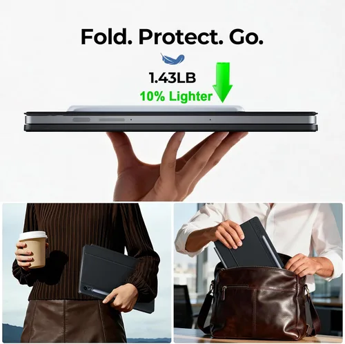 Vista 6 de LAUDTEC - Funda con teclado mágico para Samsung Galaxy Tab S11 / S9 de 11 pulgadas, S10 Lite / S10 FE / S9 FE 5G 10.9 pulgadas, soporte flotante