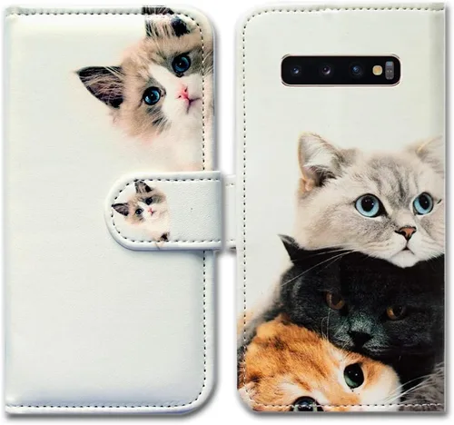 Vista 18 de Bcov Funda para Galaxy S10 Plus, de piel con diseño de mandala de colores brillantes, con ranura para tarjetas, soporte para Samsung Galaxy S10