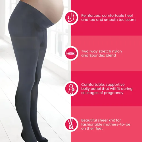 Vista 2 de Preggers by Therafirm - Medias de apoyo para maternidad, medias de compresión suave de 15-20 mmHg