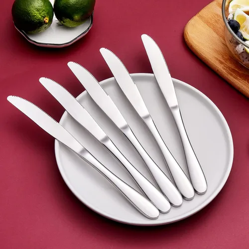 Vista 5 de Aebeky Cuchillos de mesa de acero inoxidable de 8 piezas, juego de cuchillos de cena, 9.1 pulgadas (8 piezas)