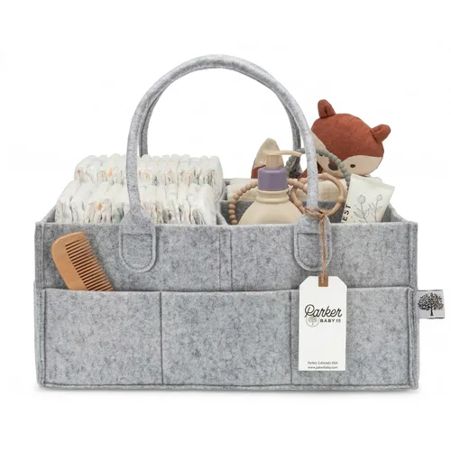 Vista 13 de Parker Baby Co.: organizador de pañales para bebé, contenedor para dormitorio de bebé, organizador de automóvil para pañales y toallitas para bebés