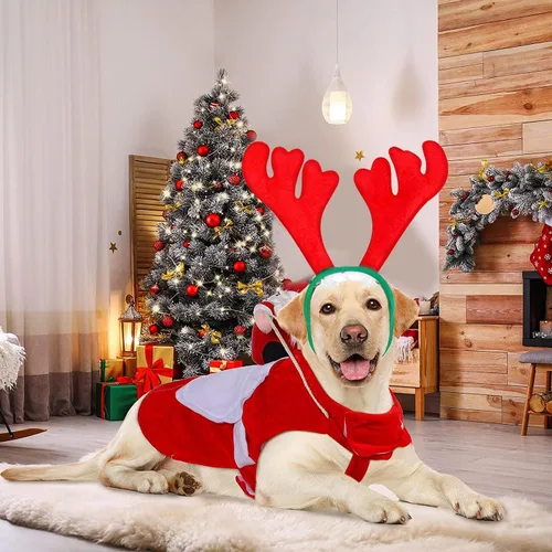 Vista 9 de Propsicle Diadema de cuernos de reno de Navidad para accesorios de disfraces de Navidad (paquete de 2) decoración de fiesta de Navidad