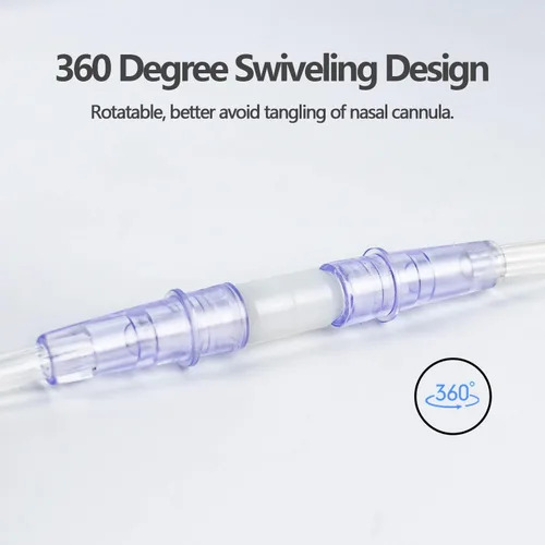 Vista 3 de 5 paquetes de conectores giratorios de tubos de oxígeno para tubos de oxígeno, conector giratorio de tubo de oxígeno, evita enredos del tubo