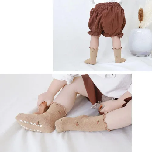 Vista 6 de Calcetines con volantes para bebé, niñas pequeñas, con volantes, de malla, color liso, para el verano