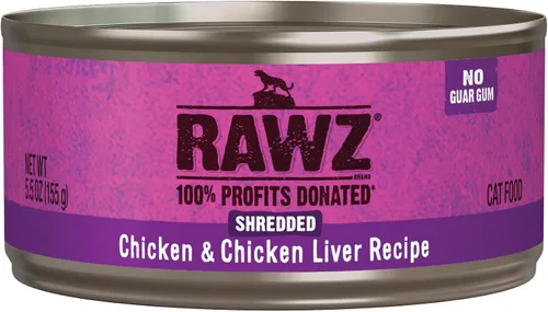 Vista 10 de Rawz Natural Premium - Alimento húmedo enlatado triturado para gatos, hecho con ingredientes de carne reales, sin BPA ni encías, latas de 5.5 onzas