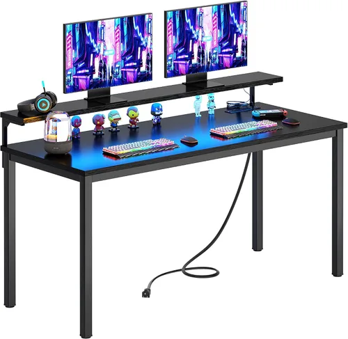 Vista 41 de Need Escritorio pequeño para computadora, mesa de escritura resistente de 31.5 pulgadas, estrecho, negro