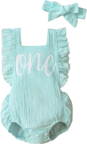 Vista 80 de Shalofer Traje de primer cumpleaños para bebé niña con diadema