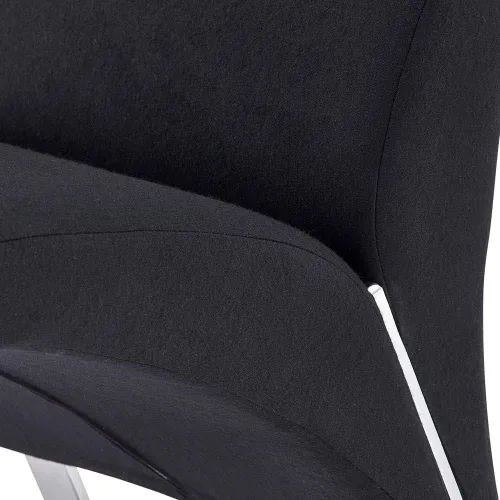 Vista 7 de Zuri Furniture Modern Bouncee - Silla de cachemira negra con base cromada pulida