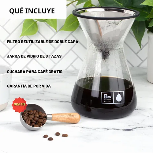 Vista 2 de Barista Warrior Kit de filtro para cafetera, jarra y filtro de acero Acero inoxidable